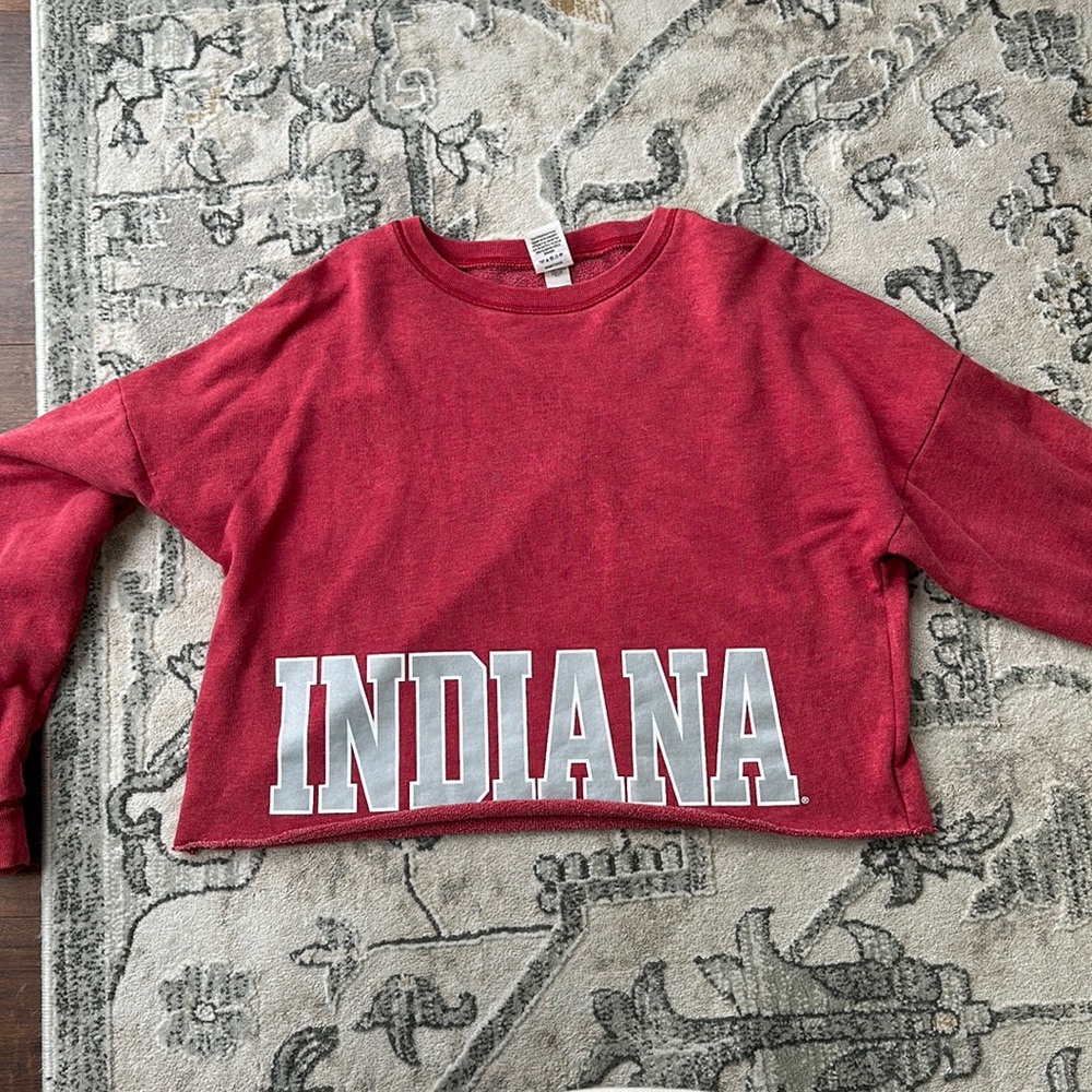 PINK cropped Indiana University Sweatshirt IU Hoosiers